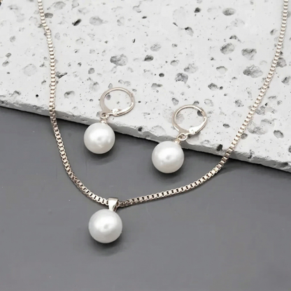 Golden Grace Pearl Jewelry Set | Gold